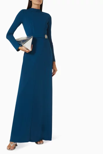 Leonie Belted Dress in Crepe-jersey