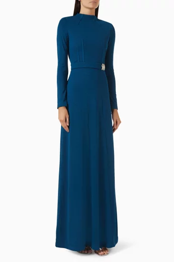 Leonie Belted Dress in Crepe-jersey