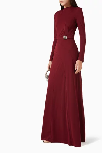 Leonie Belted Dress in Crepe-jersey
