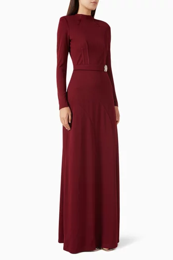 Leonie Belted Dress in Crepe-jersey