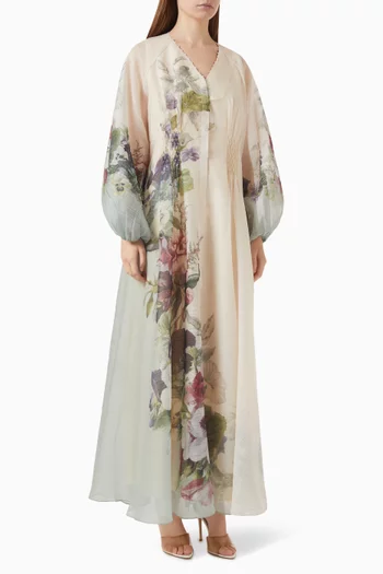Oryn Floral-print Dress in Organza
