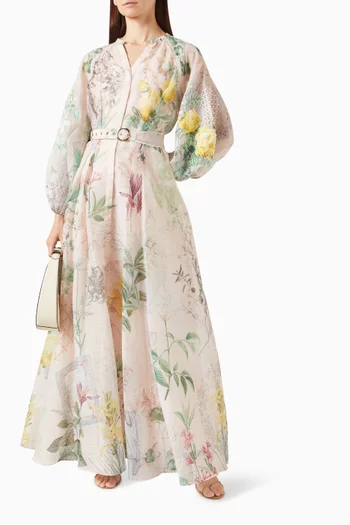 Rosielle Belted Dress in Organza