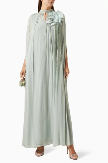 Velisa Cape Dress in Viscose Georgette