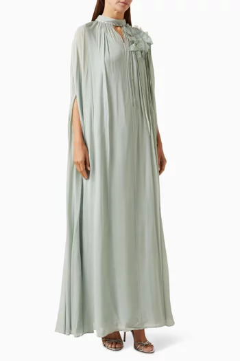 Velisa Cape Dress in Viscose Georgette