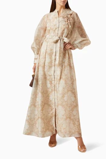 Amie Belted Dress in Ramie Blend