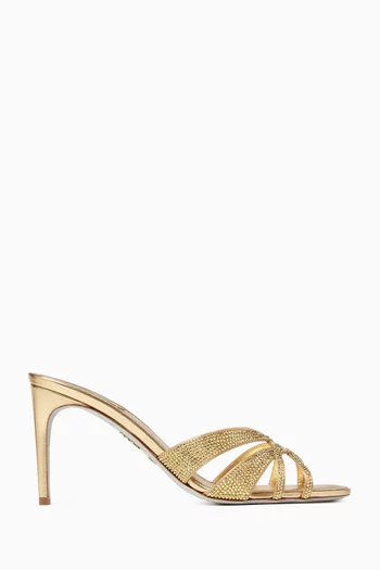 Dania 80 Crystal Mules in Satin