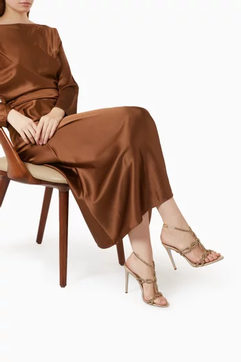 Dalilah 105 Crystal Sandals in Satin