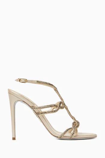 Dalilah 105 Crystal Sandals in Satin