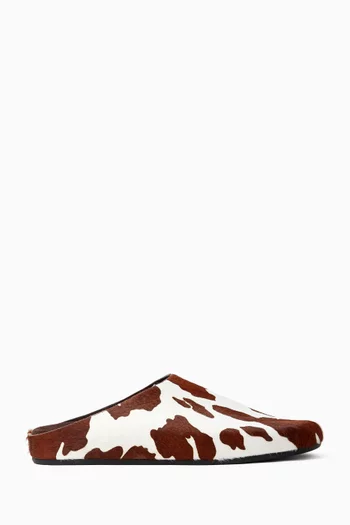Flat Clogs in Cow Hair