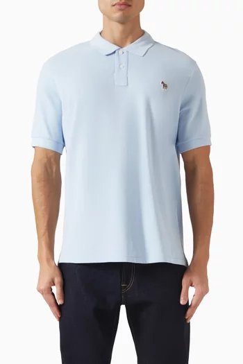 Zebra Logo Polo Shirt in Cotton Piqué