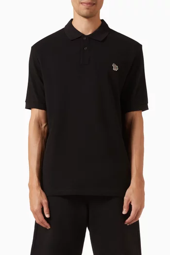 Zebra Logo Polo Shirt in Cotton Piqué