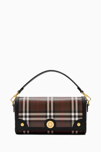 Check Note Top-handle Bag in Coated Cotton Canvas