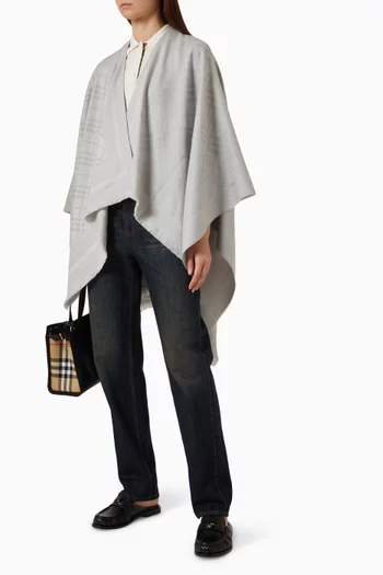 Cape in Checked Cashmere