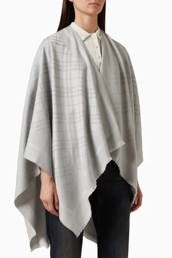 Cape in Checked Cashmere