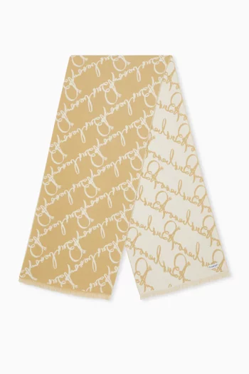 Text-print Scarf in Wool