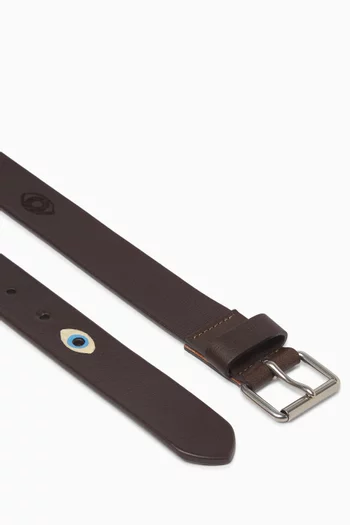 Painted Eye Belt in Leather
