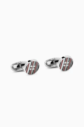 Button Cufflinks  in Metal