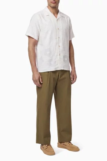 Relaxed-fit Pleated Pants in Cotton Twill