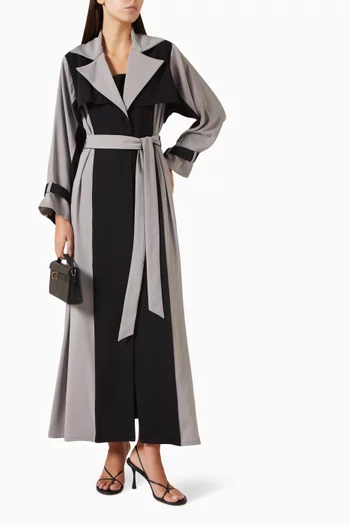 Colour-block Abaya in Italian Crepe