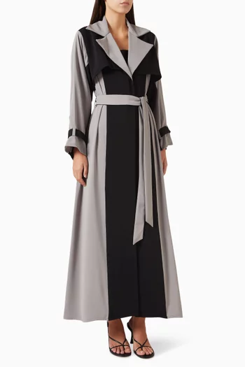 Colour-block Abaya in Italian Crepe