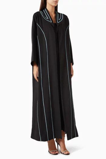 Contrast-panel Abaya in Crepe