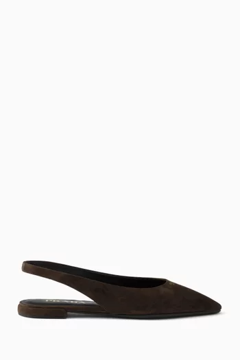 Slingback Ballerina Pumps in Suede