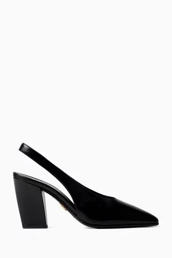 Logo 85 Slingback Pumps in Leather