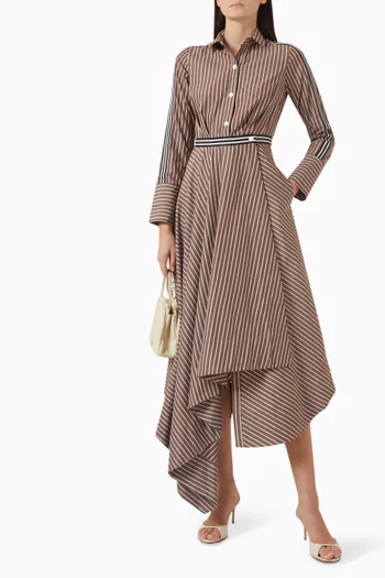 Riviera Shirt Midi Dress in Cotton