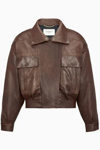 Short Jacket in Lambskin Leather