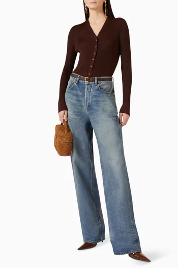 Cassandre V-waist Baggy Jeans in Denim