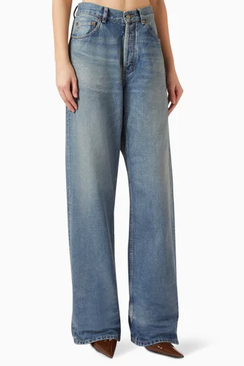 Cassandre V-waist Baggy Jeans in Denim