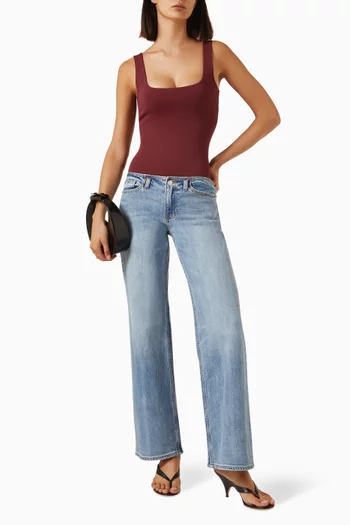 Ghost Waist Low Loose Jeans in Comfort Stretch Denim