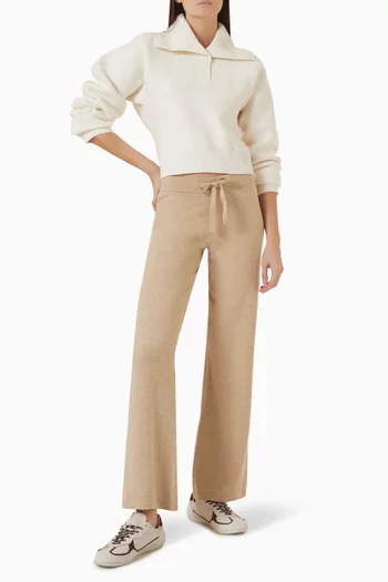 Volume Knit Henley Sweater in Cotton Blend