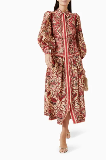 Kenny Maxi Shirtdress in Ramie