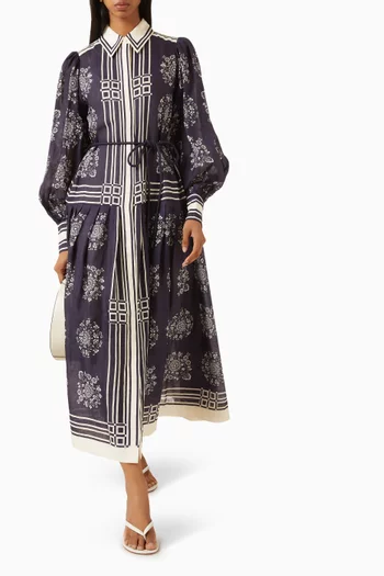 Banderra Maxi Shirtdress in Ramie