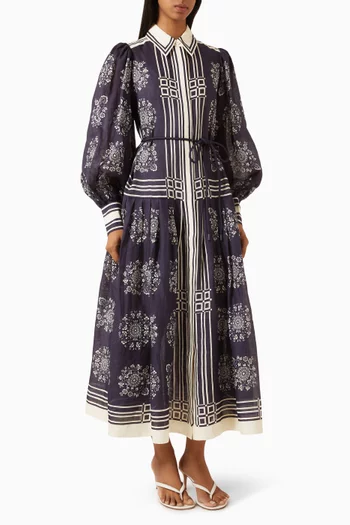Banderra Maxi Shirtdress in Ramie