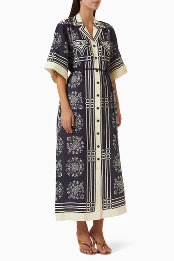 Banderra Midi Shirtdress in Linen