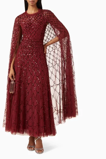 Heart Lattice Ankle Gown in Tulle