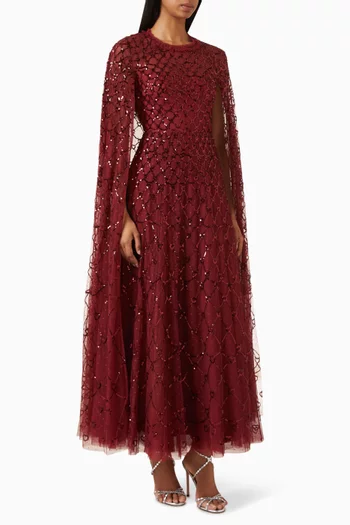 Heart Lattice Ankle Gown in Tulle