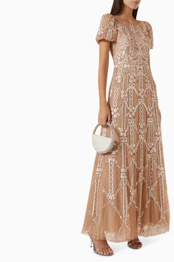 Lovers Lace Gown in Embroidered Tulle