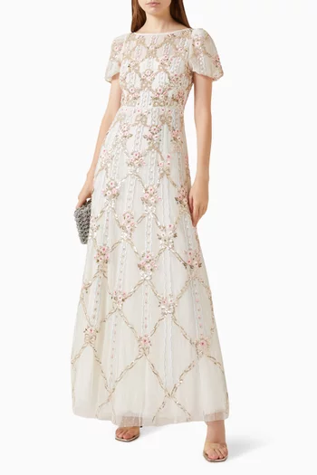 Lovers Lace Gown in Embroidered Tulle