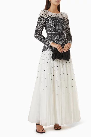 Gilded Lace Gown in Tulle