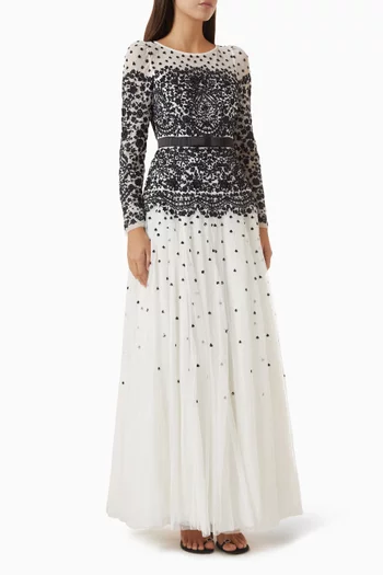Gilded Lace Gown in Tulle