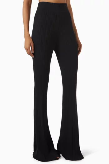 Conan Flare Pants in Rib-knit