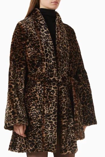 Raquel Robe Coat in Lamskin Shearling