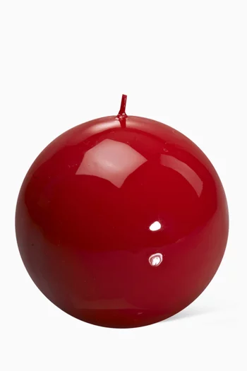 Red Lacquered Ball Candle, 100mm Diameter
