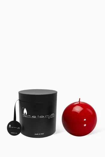 Red Lacquered Ball Candle, 100mm Diameter