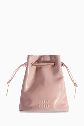 Logo Pouch in Shiny Leather