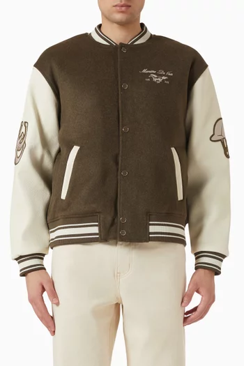 Arthur Equestrian Varsity Jacket in Wool-blend