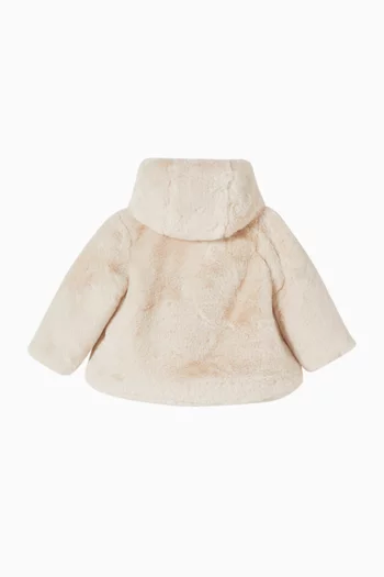 Bow Faux-fur Coat